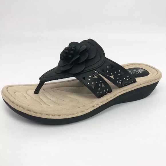 White Mountain Womens Cynthia Thong Wedge Sandals 9.5 - Picture 7 of 7